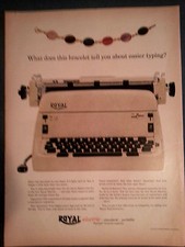 1956 Royal Electric Typewriter DoesScarab Bracelet Tell You Color Original Ad