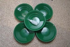 Lot of 5- 10" Green Gold Pans w/ Bottle Snuffer-Panning Kit-Mining BackPack