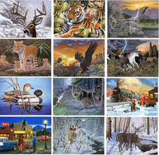 A3 Painting By Numbers Large Artist Craft Kits with Brush & Paint Set Assorted