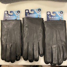 Winter Warm, ISOTONER GENUINE LEATHER GLOVES, SIZE M, NEW W/TAG , Black 1 Pair