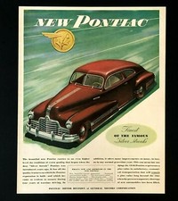 1946 Pontiac Silver Streak Car Advertisement Red Car Artwork Vintage Print Ad