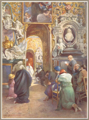 MALTA. Ecke in St John's Co-Kathedrale - Kapelle von Aragon (Dingli) 1927 Druck