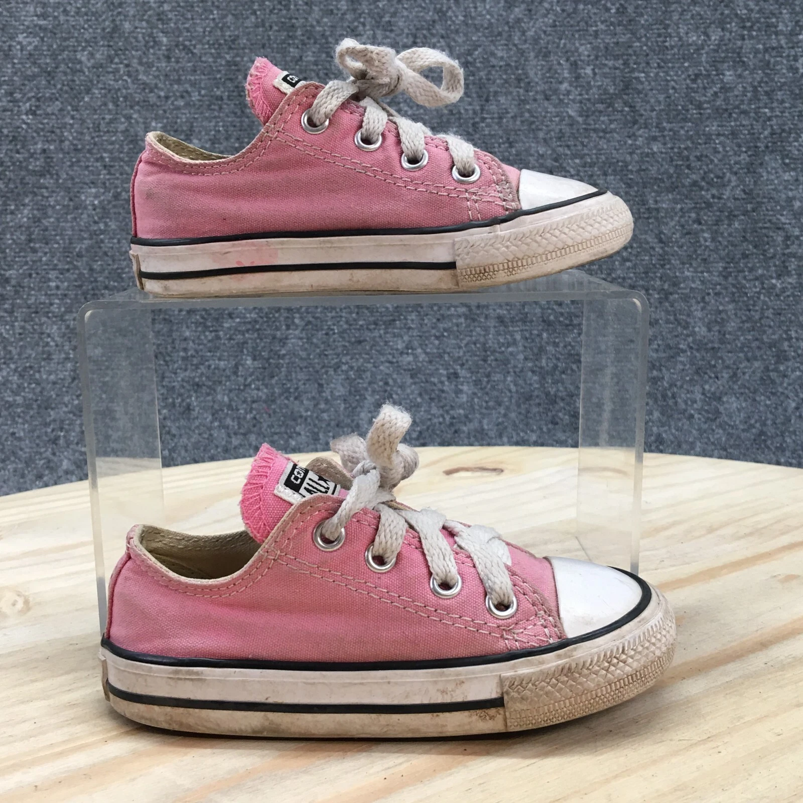 Scarpe Converse Giovani 7 CTAS Sneakers Piatte Lacciate 7J2358 Tela Rosa Bassa