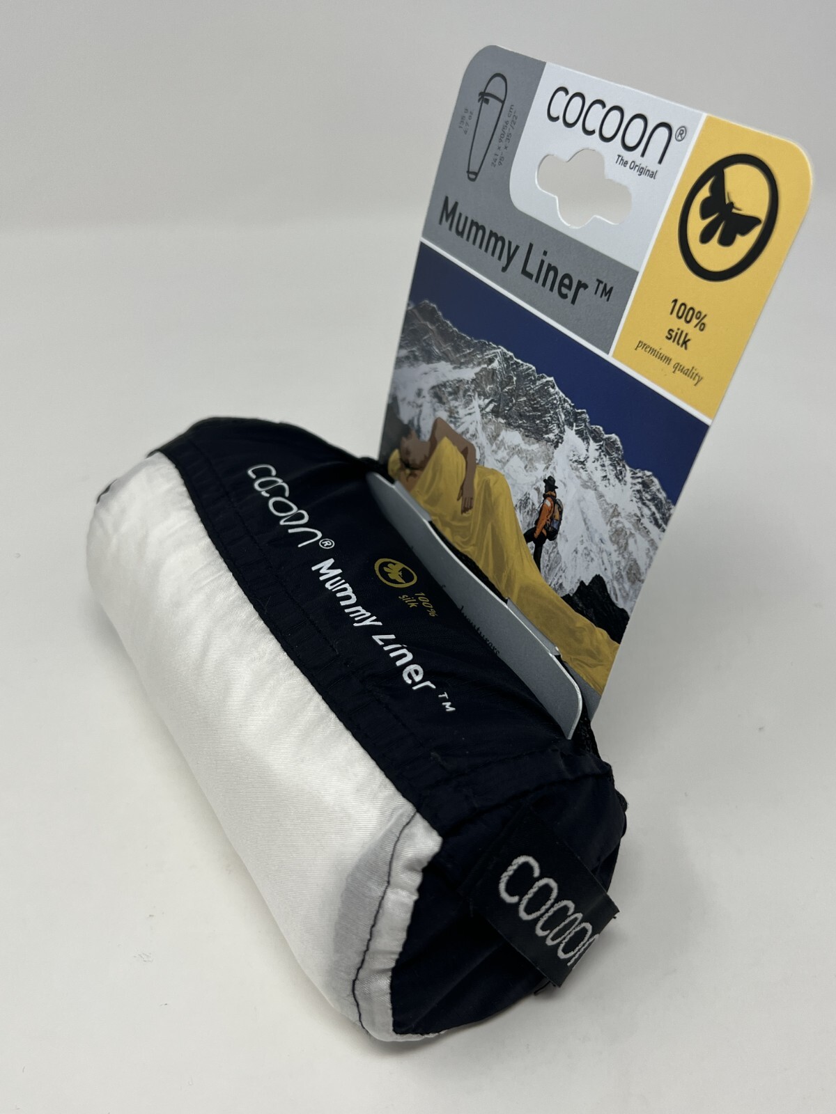 Cocoon Mummy Liner 100 Silk Sleeping Bag Liner 95" x 35" Weight 4.7oz