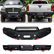 Vijay For 06-09 Dodge Ram 25003500 Steel Frontrear Bumper Wwinch Platelights