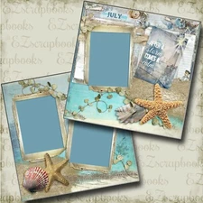 July - 2 Premade Scrapbook Pages - EZ Layout 4834