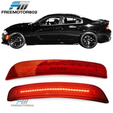 Fits 15-23 Dodge Charger 2PC LED Red Lens Front Side Marker Lights Corner Lamps