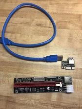 PCI-E 1x to 16x Powered USB3.0 GPU Riser Extender Adapter Card Board Cable