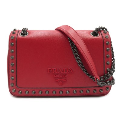 prada studded shoulder bag