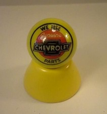 Chevrolet Parts Yellow Glass 1" Logo Marble w/ Colored Stand