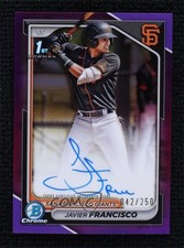 2024 Bowman Chrome Prospect Purple Refractor 42/250 Javier Francisco Auto 05k6