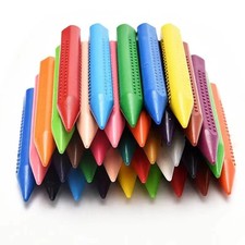 12-Color Wax Crayon Set   Washable, Non-Toxic Kids  Crayons, Easy-Grip
