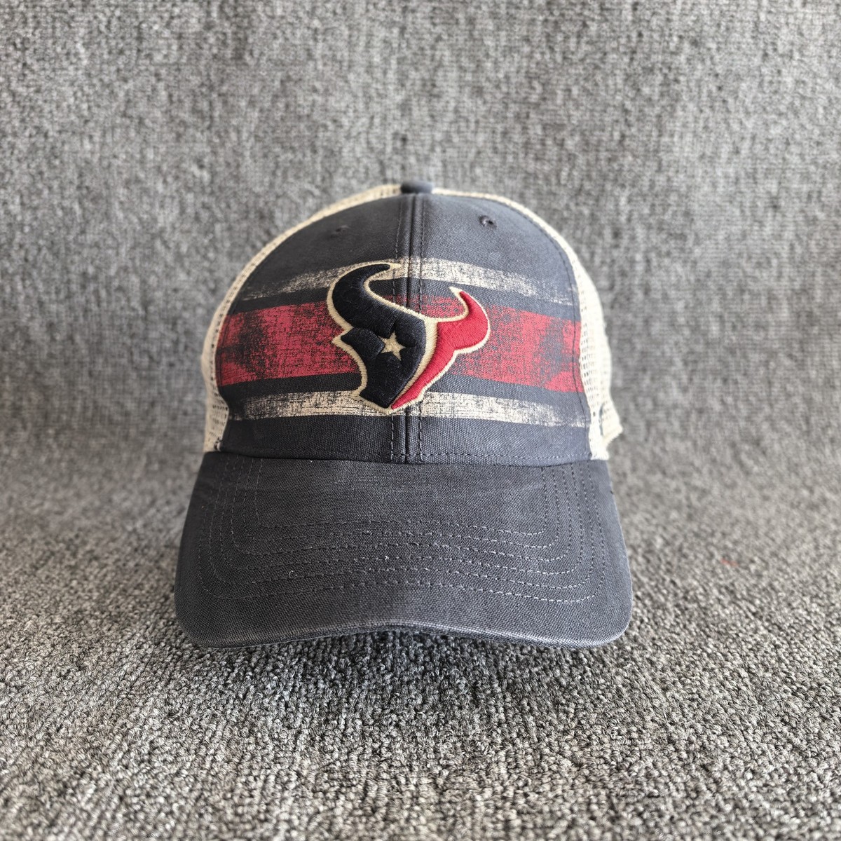 47 Brand Houston Texans NFL Trucker Hat Snapback Distressed Navy Red OSFA