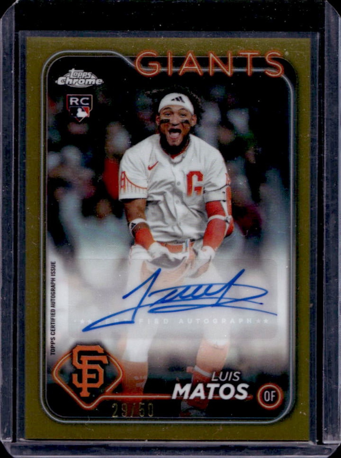 2024 Topps Chrome Update Luis Matos Auto RC Gold Refractor #29/50 Giants