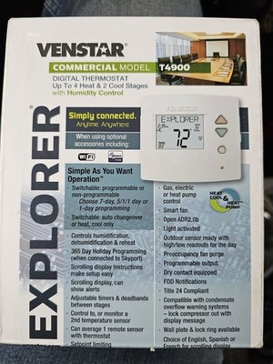 Venstar T4900 Wi-Fi Digital Thermostat Humidity Control Programmable Heat/Cool