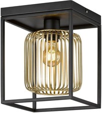 Deckenleuchte Fischer & Honsel Schwarz Gold Metall E27 23cm Neu