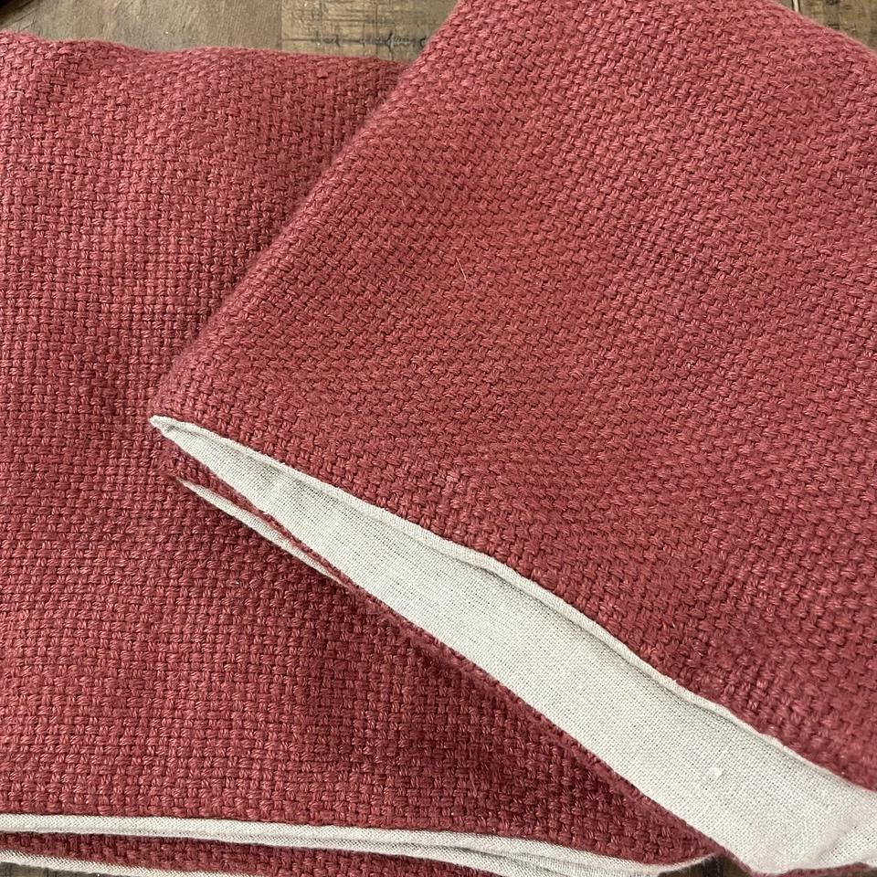 Pottery Barn FAYE Textured Linen Pillow Cover 20" x 20" Burgundy (set of 2) - Image 2 of 4