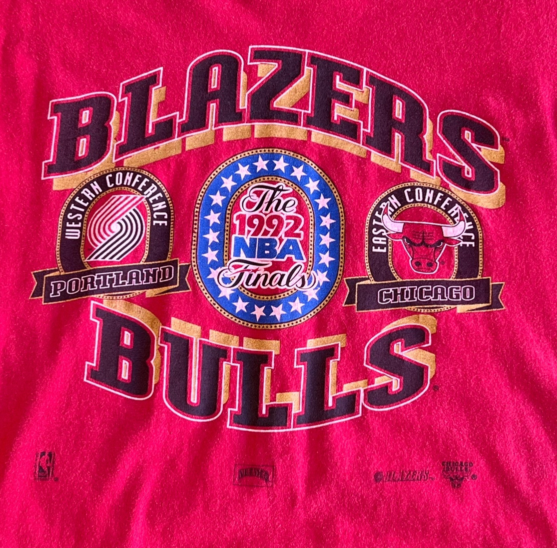 vintage chicago bulls 1992 nba finals t shirt XL vtg Blazers nba