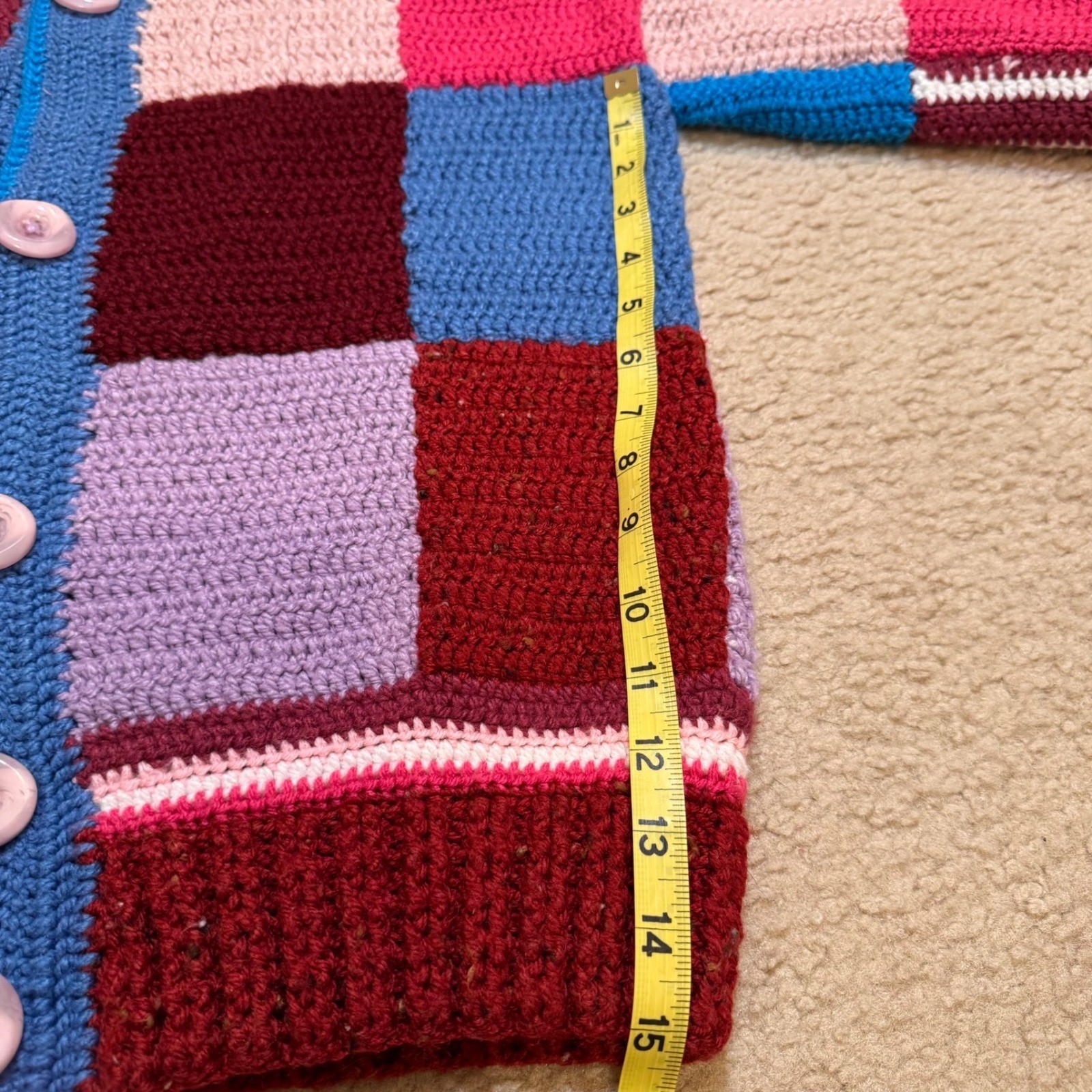 Handmade Artesian Patchwork Crochet Cardigan Swea… - image 9