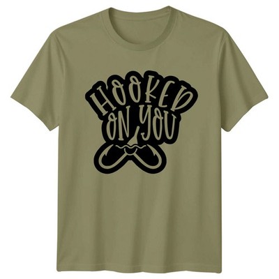 Hooked On You Fishing Hook Herren T-Shirt Angelliebhaber Tee