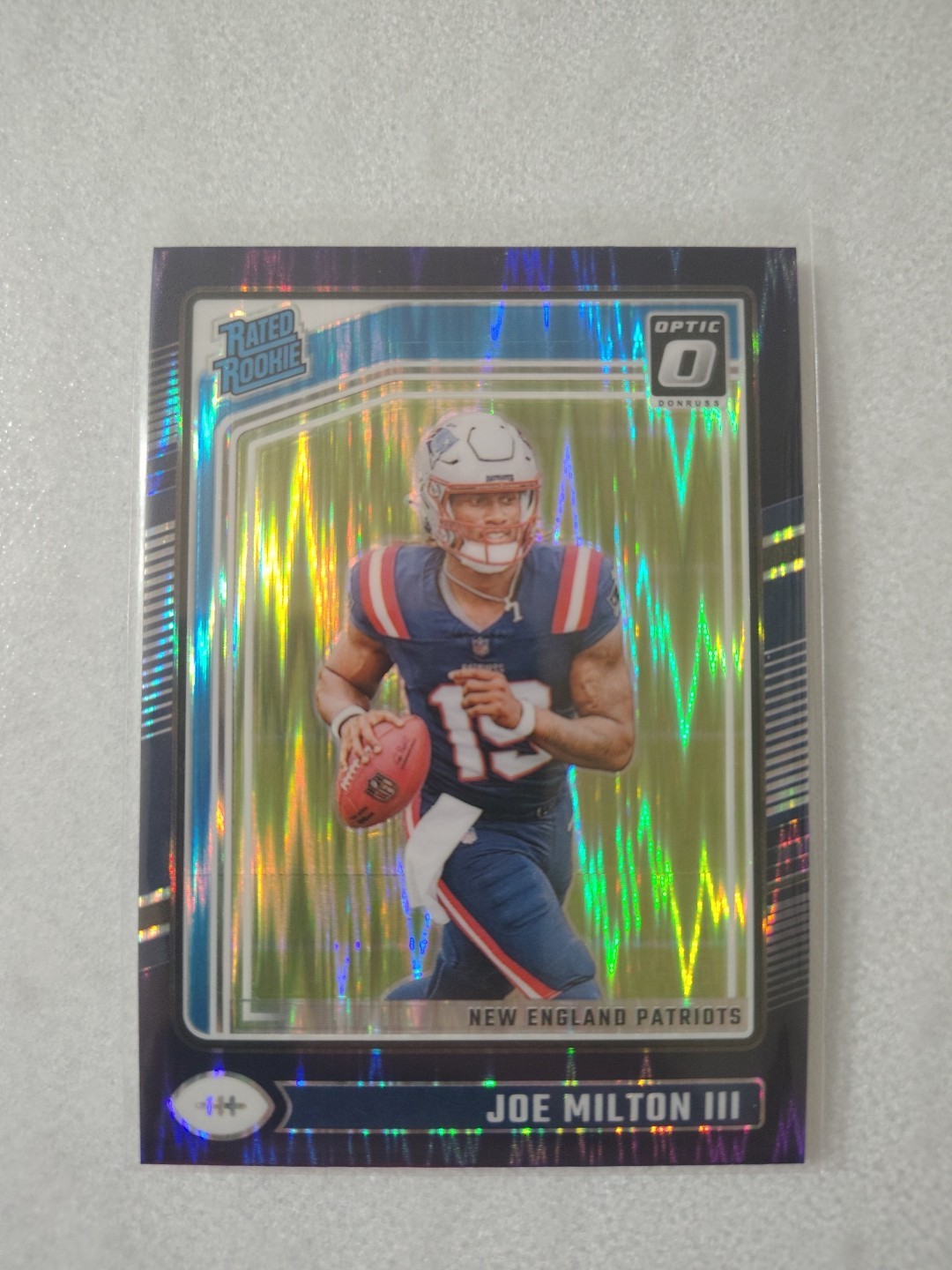 Joe Milton III 2024 Panini Donruss Optic - Rated Rookie Purple Shock Prizm #255