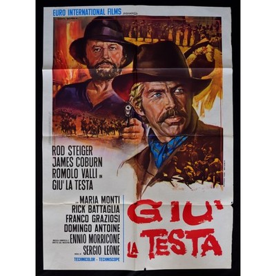 manifesto GIU' LA TESTA sergio leone steiger 1 edizione italiana 1971 A293
