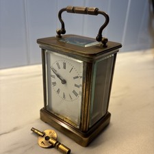 Antique Classic French Carriage Clock Working 11/8/6cm glass back Cracked