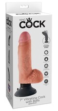 Vibrator King Cock with Balls 7 Hautfarben Vibro Dildo Sextoy
