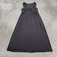J.Crew Pleated A-Line Maxi Dress Women Medium Dark Gray V-Neck Sleeveless Casual