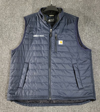 Carhartt Rain Defender Puffer Vest Mens XL Navy Relaxed Fit Water Proof Mod 2286