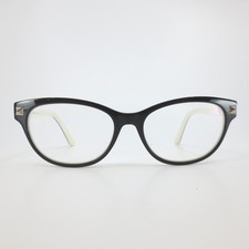 Valentino Eyeglasses V667 52-16-135 Black Cream Cat Eye Rockstud Frames Italy