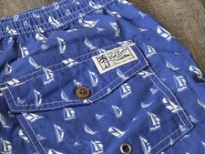 RALPH LAUREN POLO Swim Trunks Bathing Suit Men's 3XB 3X Big Blue Sailboats