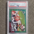 Patrick Mahomes 2021 Panini Mosaic Green Prizm BANG! #B2 Chiefs PSA 10 Gem Mint