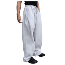 Mens Baggy Sweatpants Heavyweight Fleece Joggers Wide Leg Drawstring Sweat Pants