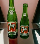Vintage 1960's 7 UP Bottles Glass 12oz And Rare Duraglas 7oz — photo 1
