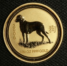 2006 Series 1 Australia 1/20oz Gold Year of The Dog in Original Capsule