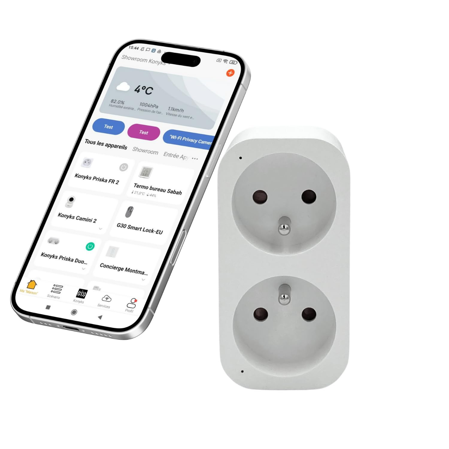 Konyks Priska Duo FR: Trasforma la Casa in Smart Home con una Doppia Presa