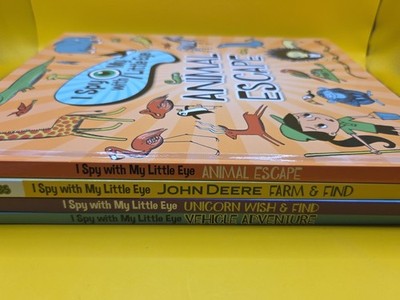 Lot Of 4 (I Spy With My Little Eye Books) Vehicle, Unicorn, Animal, John Deere 