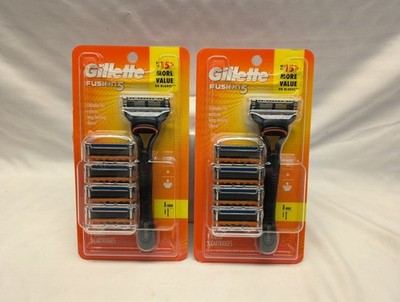 Gillette Fusion5 Value Pack Razor Handle & 5 Blade Refills Each Lot of 2