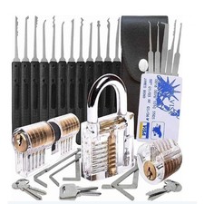 34 Pcs Padlock Unlocking Lock Practice Tool Kit For Novice Beginner Locksmith 34 Pcs Padlock Unlocking Lock Practice Tool Kit For Novice Beginner Locksmith