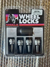 Gorilla 48175N Wheel Locks 12x1.50 Ball Seat Lug Nuts + Key – New, Sealed