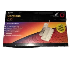 AT&T Cordless Handheld Phone 7220 Dove Gray Open Box Telephone (still Sealed)