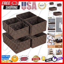 Woven Storage Baskets for Organizing 6 Pack, Large Small Storage Cube Bins Se...