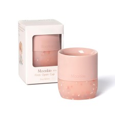 Moonkie Silicone Baby Cup 4 Months Tiny Open Training 2 Ounces, Blush