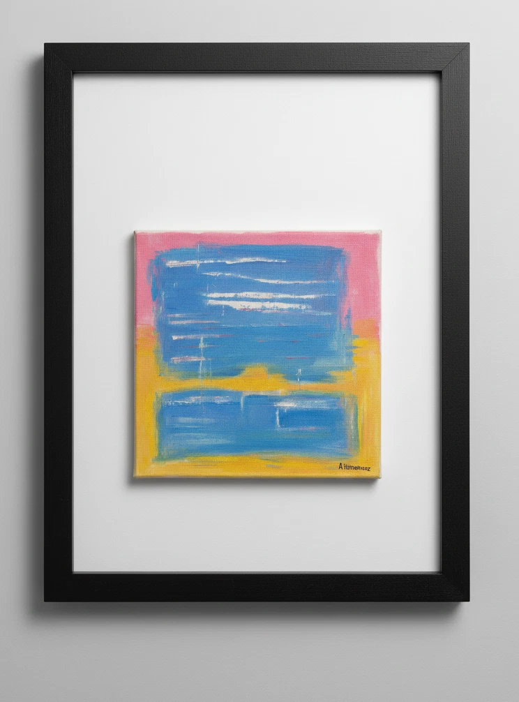 Original painting Oil on canvas over wood 52 x 72 cm framed. hand made artwork