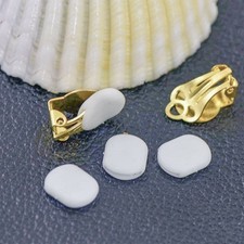 Bulk White Clip Slip Earring Comfort Pads Backs Findings 50 pcs