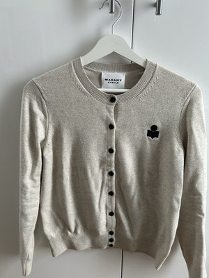Isabel Marant Etoile, Strickjacke, Neu, Gr. 38, Beige , Logo Schwarz