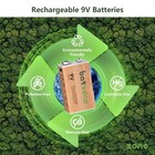 2 Pack 3700mWh 9V Rechargeable Lithium ion Battery With USB-C Type-C Cable — photo 3