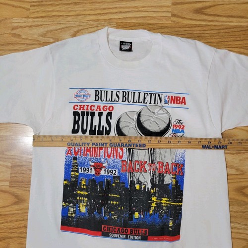 Vintage Size Large Chicago Bulls Bulletin Shirt Back to Back Champion 1991 1992 - Picture 11 of 15