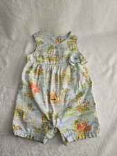 Vintage Gymboree Miami Vacation Tropical Cotton Romper, 3-6 Months
